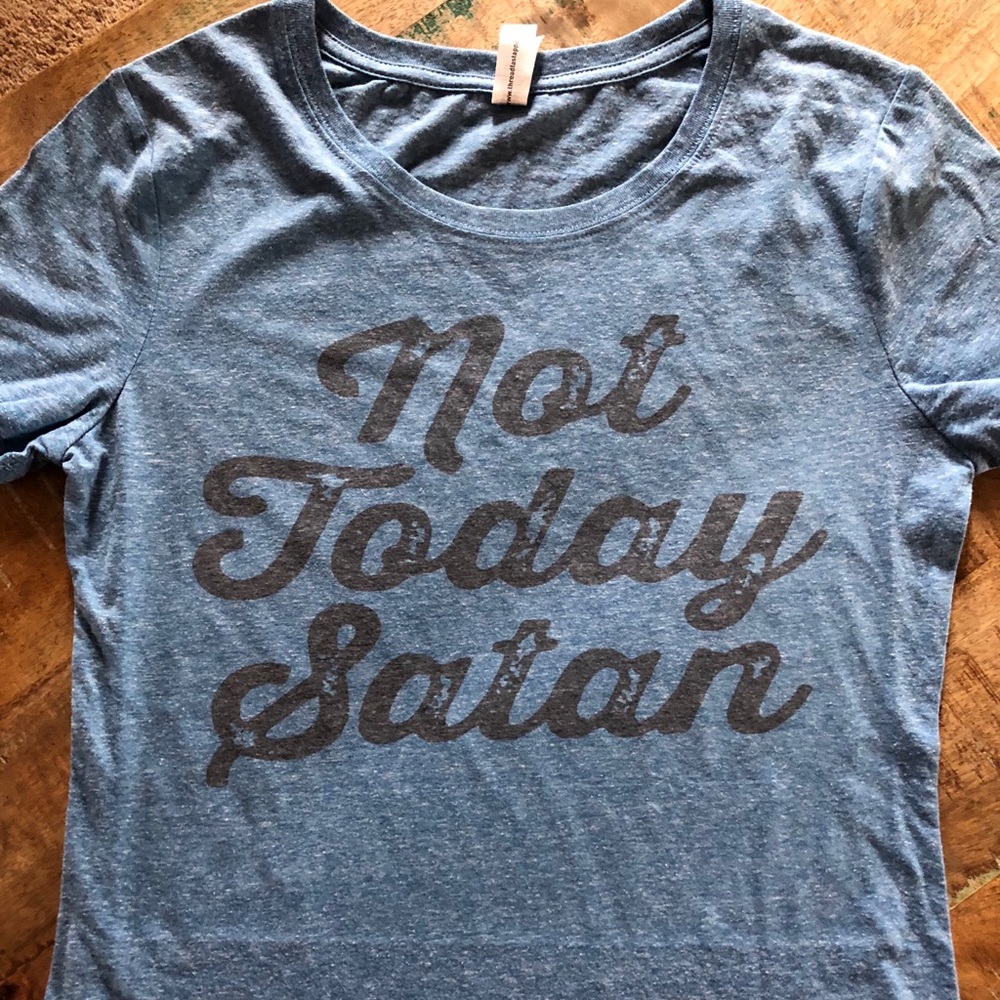 Not Today Satan women’s fitted t